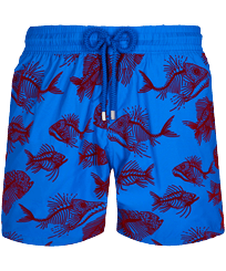 男款 Ultra-light classique 印制 - 男士 2018 Prehistoric Fish 超轻便携式植绒泳装, Sea blue 正面图