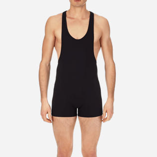 Men One piece Solid - Men One Piece Swimwear French Riviera, Black supp1 Men One piece Solid - Men One Piece Swimwear French Riviera, Black supp1