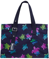 Others Printed - Beach bag Ronde des Tortues Aquarelle, Navy front view