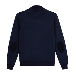 Hombre Autros Liso - Sudadera de algodón con cremallera delantera para hombre, Azul marino back Hombre Autros Liso - Sudadera de algodón con cremallera delantera para hombre, Azul marino back