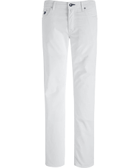 Pantaloni uomo in velluto 5 tasche regular fit Off white vista frontale