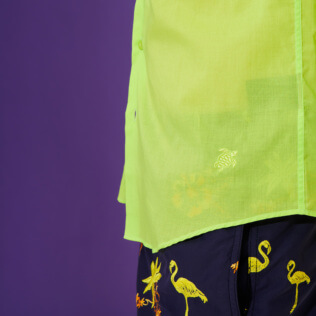Hombre Autros Liso - Camisa en gasa de algodón de color liso unisex, Limoncillo detalles vista 1