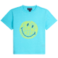 Boys Others Printed - Boys Cotton T-shirt Turtles Smiley - Vilebrequin x Smiley®, Lazulii blue front view