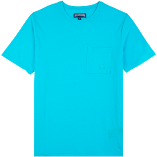 Hombre Autros Liso - Camiseta de algodón orgánico de color liso para hombre, Celeste vista frontal
