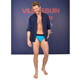 Der Look für herren: Marineblau und Badehose, front Der Look für herren: Marineblau und Badehose, front