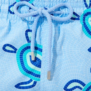 Picture of Men Classic Printed - Men Swim Trunks Mosaic Turtles, Sky blue details view 1 Picture of Men Classic Printed - Men Swim Trunks Mosaic Turtles, Sky blue details view 1