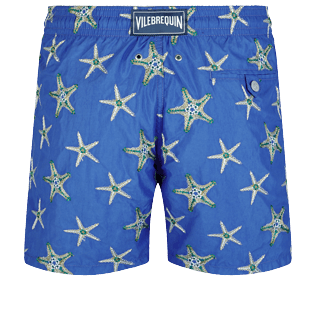 Herren Bestickte Bestickt - Starfish Dance Badeshorts mit Stickerei für Herren – Limitierte Serie, Purple blue Rückansicht