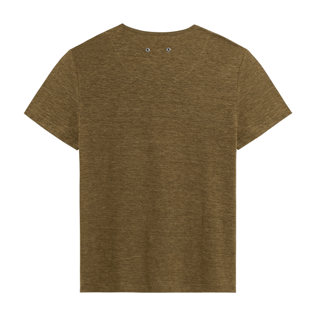 Hombre Autros Liso - Camiseta de lino de color liso unisex, Pepper heather vista trasera