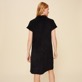 Women Others Solid - Women Terry Polo Dress Solid, Black back worn view