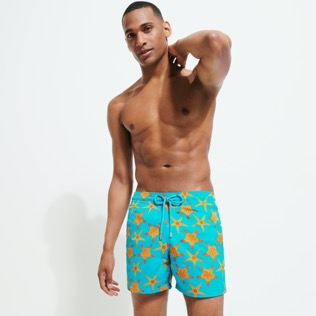 男款 Others 印制 - 男士 Starfish Dance 弹力泳裤, Curacao 正面穿戴视图