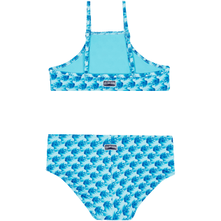 Niñas Autros Estampado - Bikini con estampado Micro Waves para niña, Lazulii blue vista trasera