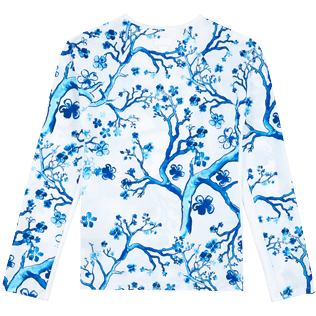 Photo de Femme AUTRES Imprimé - T-shirt anti UV femme manches longues Cherry Blossom, Bleu de mer vue de dos Photo de Femme AUTRES Imprimé - T-shirt anti UV femme manches longues Cherry Blossom, Bleu de mer vue de dos