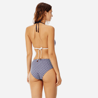 Damen Triangel Bedruckt - Reverso Triangel-Bikinioberteil für Damen, Marineblau backworn Damen Triangel Bedruckt - Reverso Triangel-Bikinioberteil für Damen, Marineblau backworn