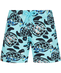 Boys Others Printed - Boys Stretch Swim Trunks Screen Turtles, Lagoon front view