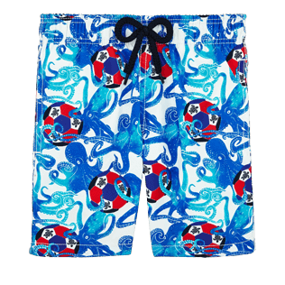 Niños Autros Estampado - Bañador con estampado Soccer Turtles para niño, Blanco front Niños Autros Estampado - Bañador con estampado Soccer Turtles para niño, Blanco front