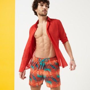 Men Others Printed - Men Stretch Swimwear Nautilius Tie & Dye, Poppy red details view 3