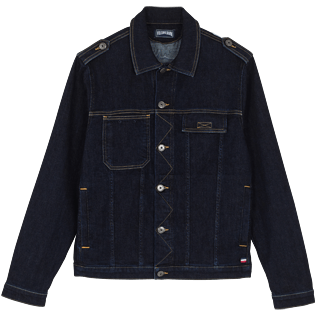Men Others Solid - Men Denim Tracker Jacket, Dark denim w1 front Men Others Solid - Men Denim Tracker Jacket, Dark denim w1 front