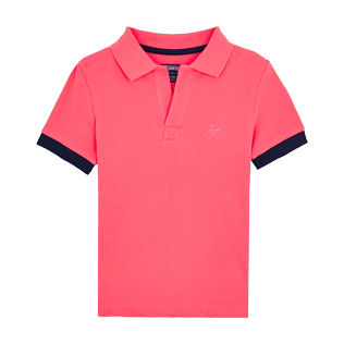 Bambino Altri Unita - Polo bambino in cotone a tinta unita, Cherry blossom front Bambino Altri Unita - Polo bambino in cotone a tinta unita, Cherry blossom front