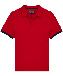 Men Others Solid - Men Cotton Pique Polo Solid, Burgundy front view