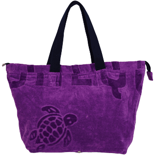 Autros Liso - Bolsa de playa grande de tejido terry con estampado jacquard liso, Orquidea front Autros Liso - Bolsa de playa grande de tejido terry con estampado jacquard liso, Orquidea front
