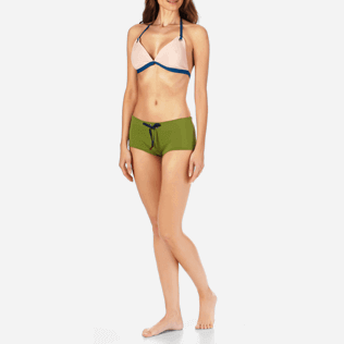 Mujer Tríangulo Liso - Top de bikini de triángulo de neopreno para mujer, Nude frontworn Mujer Tríangulo Liso - Top de bikini de triángulo de neopreno para mujer, Nude frontworn