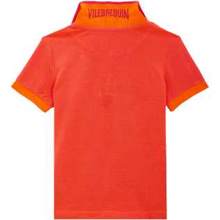 Jungen Andere Uni - Solid Polohemd aus Baumwollpikee für Jungen, Apricot Rückansicht