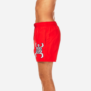Men Classic / Moorea Embroidered - Primitive Turtle Placed Embroidery Swim shorts, Poppy red supp3 Men Classic / Moorea Embroidered - Primitive Turtle Placed Embroidery Swim shorts, Poppy red supp3