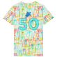 Herren Andere Bedruckt - Multicolore Vilebrequin T-Shirt aus Baumwolle für Herren, Weiss Rückansicht