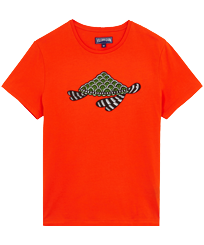 Hombre Autros Estampado - Camiseta de algodón con estampado Turtle Swim para hombre, Nispero vista frontal