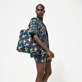 Men Others Printed - Men Bowling Shirt Linen Tortues Rainbow Multicolor - Vilebrequin x Kenny Scharf, Navy details view 3