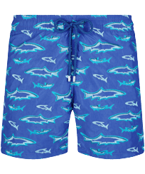 男款 Others 绣 - Men Embroidered Swimwear Requins 3D - Limited Edition, Purple blue 正面图