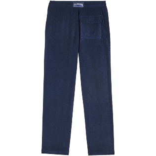 Hombre Autros Liso - Pantalones con cinturilla elástica en tejido terry de jacquard unisex, Azul marino vista trasera