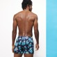 Men Short classic Printed - Men Swimwear Short and Fitted Stretch- Plastic Odyssey x Vilebrequin, Navy back worn view