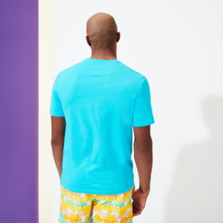 Bild von Herren Andere Uni - Einfarbiges T-Shirt aus Bio-Baumwolle für Herren, Aquamarin blau Rückansicht getragen Bild von Herren Andere Uni - Einfarbiges T-Shirt aus Bio-Baumwolle für Herren, Aquamarin blau Rückansicht getragen