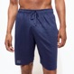 Unisex Linen Jersey Bermuda Shorts Solid Azul marino detalles vista 4