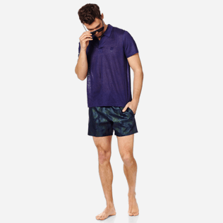Men Others Solid - Men Linen Jersey Polo Shirt Solid, Midnight blue supp2 Men Others Solid - Men Linen Jersey Polo Shirt Solid, Midnight blue supp2