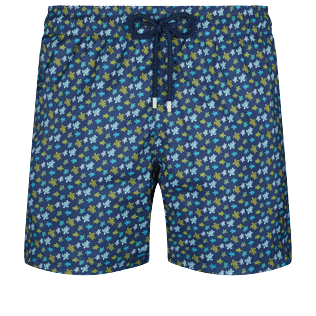 Men Ultra-light classique Printed - Men Ultra-light and packable Swim Trunks Micro Tortues Rainbow, Navy front view