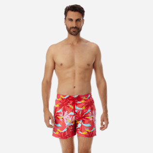 Hombre Clásico Estampado - Bañador con estampado Ibiza para hombre, Hibisco frontworn Hombre Clásico Estampado - Bañador con estampado Ibiza para hombre, Hibisco frontworn