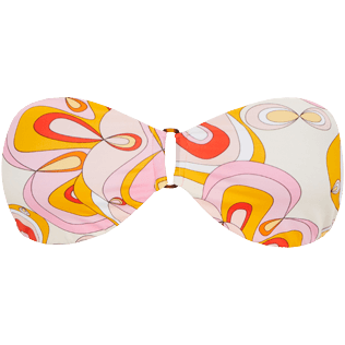Mujer Bandeau Estampado - Top de bikini de corte bandeau con estampado Kaleidoscope para mujer, Camellia vista frontal