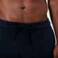 Men Others Solid - Unisex Terry Jacquard Elastic Belt Pants, Navy details view 4
