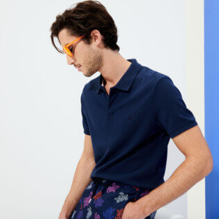 Uomo Altri Unita - Polo in piquet di cotone, Blu marine supp2 Uomo Altri Unita - Polo in piquet di cotone, Blu marine supp2