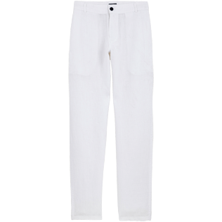 Men Others Solid - Men straight Linen Pants Solid, White front Men Others Solid - Men straight Linen Pants Solid, White front