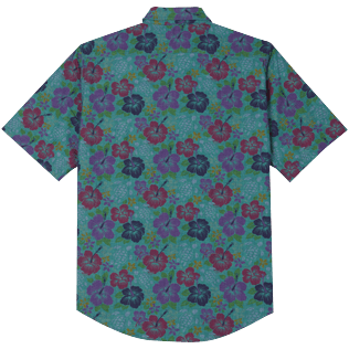 Men Others Printed - Men Chambray Bowling Shirt, Water green back Men Others Printed - Men Chambray Bowling Shirt, Water green back
