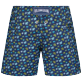Boys Ultra-light and packable Swim Shorts Micro Tortues Rainbow Navy back view