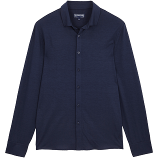 Men Others Solid - Jersey Tencel Men Shirt Solid, Navy front Men Others Solid - Jersey Tencel Men Shirt Solid, Navy front