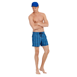 Homme CLASSIQUE STRETCH Graphique - Men swimwear stretch Carrreaux, Bleu ciel supp2 Homme CLASSIQUE STRETCH Graphique - Men swimwear stretch Carrreaux, Bleu ciel supp2