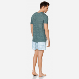 Uomo Altri Unita - T-shirt uomo in jersey di lino tinta unita, Heather green blue backworn Uomo Altri Unita - T-shirt uomo in jersey di lino tinta unita, Heather green blue backworn