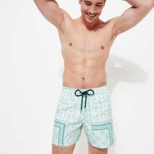 Men Classic Printed - Men Swimwear Bandana - Vilebrequin x BAPE® BLACK, Mint details view 4