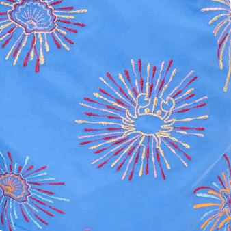 男士 Fireworks 刺绣泳装短裤 - 限量版 Sea blue 打印