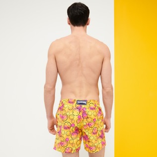 Men Others Printed - Men Swim Trunks Monsieur André - Vilebrequin x Smiley®, Lemon back worn view